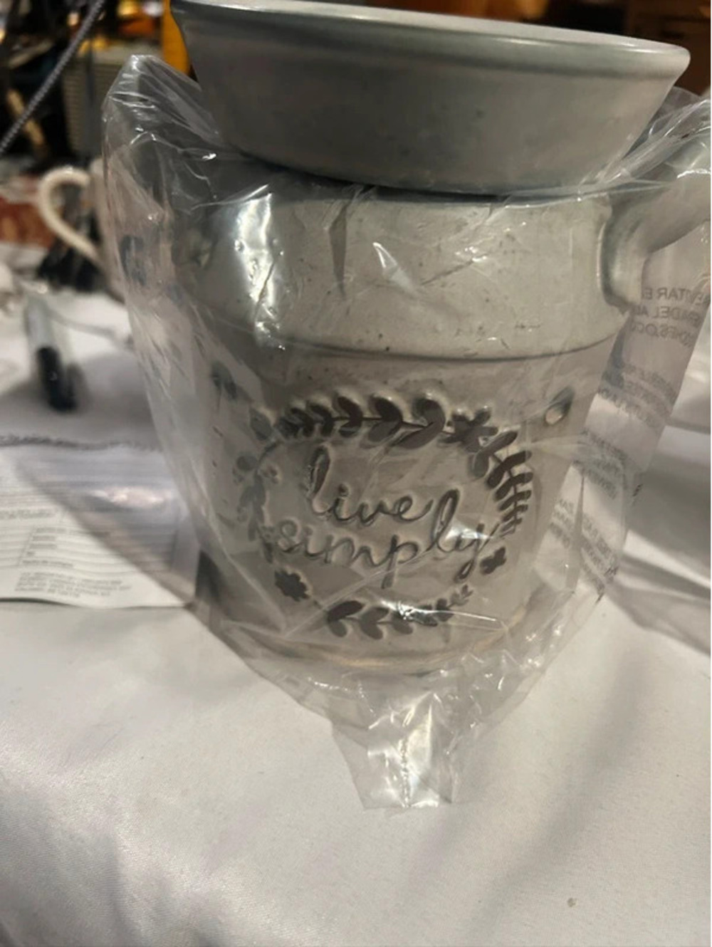 Scentsy Live Simply Milk Can Electric Wax Warmer Farmhouse Rustic Ceramic 25W